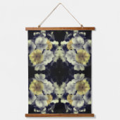 Geel Primrose Flower Partiële kleur Abstract Hangend Wandkleed (Voorkant)