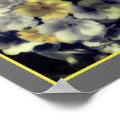 Geel Primrose Flower Partiële kleur Abstract Poster (Hoek)