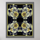 Geel Primrose Flower Partiële kleur Abstract Poster (Voorkant)