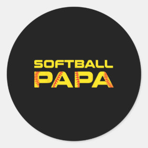 Geel Print Softll Papa  Ronde Sticker