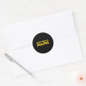Geel Print Softll Papa Ronde Sticker (Envelop)