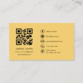 Geel Professioneel Bedrijf Logo QR Code Visitekaartje (Voorkant)