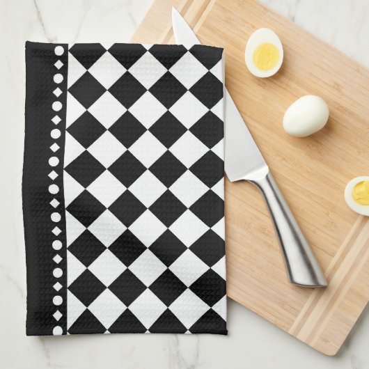 Geel puntenbord theedoek (Quarter Fold)