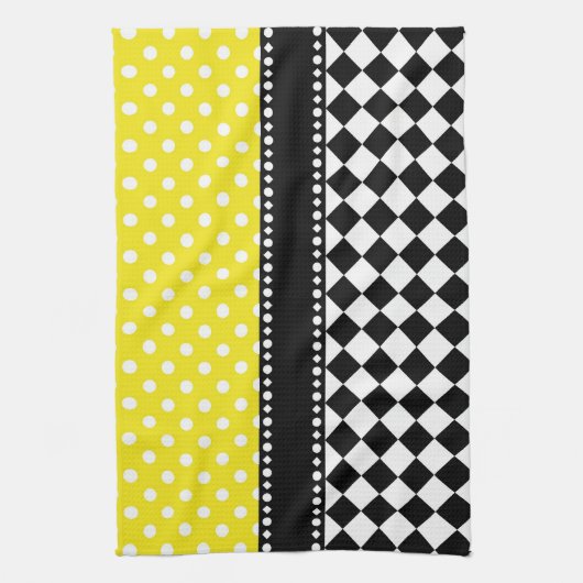 Geel puntenbord theedoek (Verticaal)