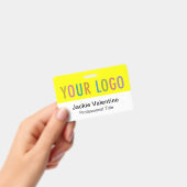 Geel PVC Naam Badge Horizontale Logo Werk ID Label (Handheld)