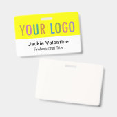 Geel PVC Naam Badge Horizontale Logo Werk ID Label (Voor- en achterkant)