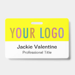 Geel PVC naamkaartje horizontale logo werk ID labe Badge