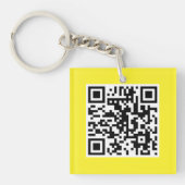 Geel QR-CODE Aangepast Sleutelhanger (voorkant)