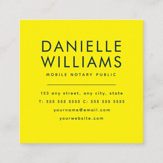 Geel QR Code Notaris Visitekaartje (Achterkant)