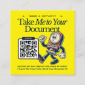 Geel QR Code Notaris Visitekaartje (Voorkant)