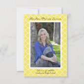 Geel Quatrefoil - 3x5 Afstuderen aankondiging (Voorkant)