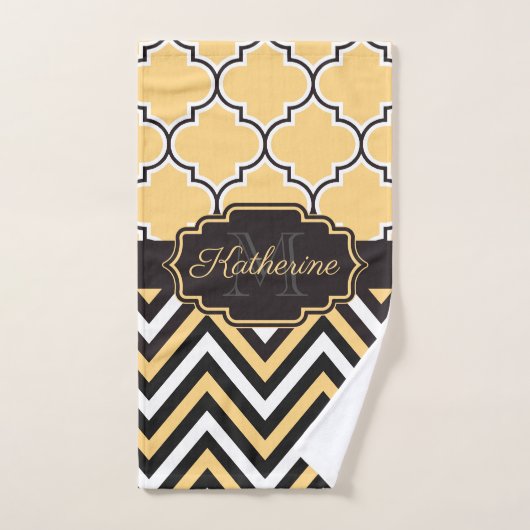 Geel Quatrefoil Bad Handdoek (Handdoek)