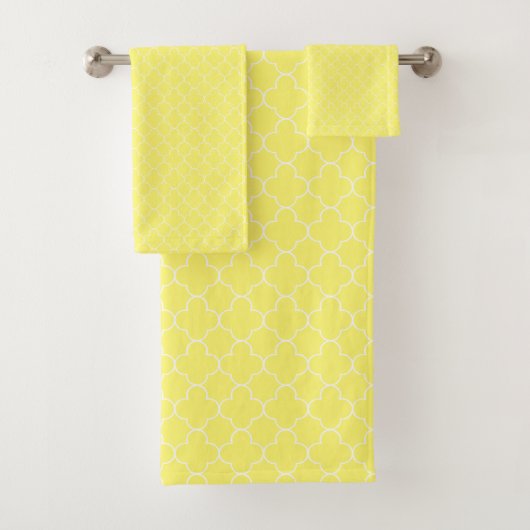 Geel Quatrefoil Bad Handdoek (Insitu)