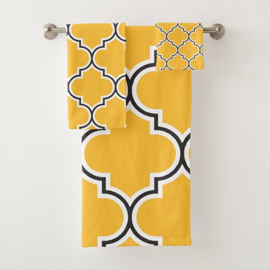 Geel Quatrefoil Bad Handdoek (Insitu)