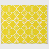 Geel Quatrefoil geometrisch patroon Cadeaupapier (Vlak)