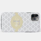 Geel Quatrefoil, gepersonaliseerd Case-Mate iPhone Case (Achterkant (horizontaal))