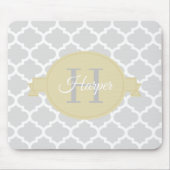 Geel Quatrefoil Gepersonaliseerde Muismat (Voorkant)