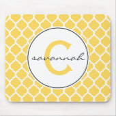 Geel Quatrefoil Monogram Muismat (Voorkant)