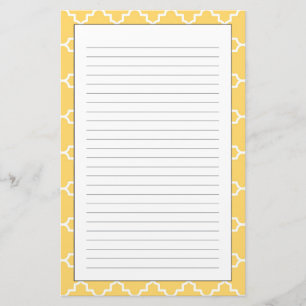 Geel Quatrefoil Patroon Briefpapier