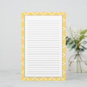 Geel Quatrefoil Patroon Briefpapier (Staand voorkant)