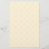 Geel Quatrefoil Patroon Briefpapier (Voorkant)