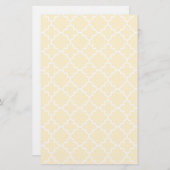 Geel Quatrefoil Patroon Briefpapier (Voorkant / Achterkant)