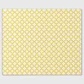 Geel Quatrefoil Patroon Cadeaupapier (Vlak)
