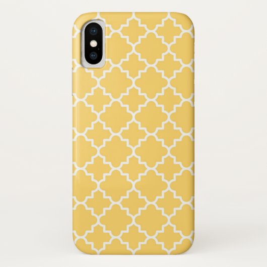 Geel Quatrefoil Patroon Case-Mate iPhone Case (Achterkant)