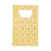 Geel Quatrefoil Patroon Creditkaart Flessenopener (Achterkant)