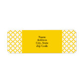 Geel Quatrefoil Patroon Etiket (Voorkant)