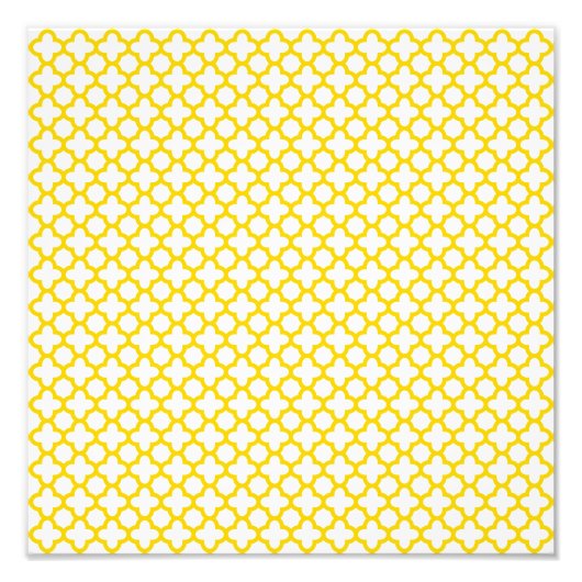Geel Quatrefoil Patroon Foto Afdruk (Voorkant)