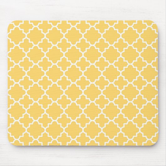 Geel Quatrefoil Patroon Muismat (Voorkant)