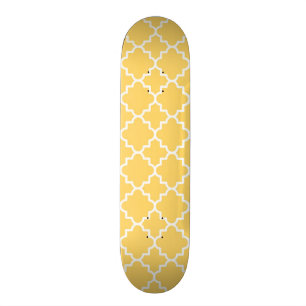 Geel Quatrefoil Patroon Persoonlijk Skateboard
