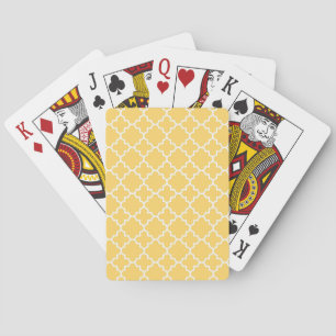 Geel Quatrefoil Patroon Pokerkaarten