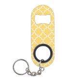Geel Quatrefoil Patroon Sleutelhanger Flessenopener (Voorkant)