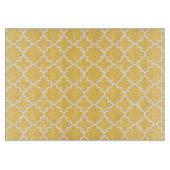 Geel Quatrefoil Patroon Snijplank (Voorkant)