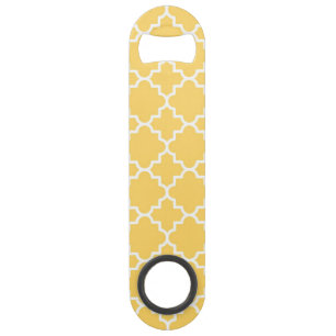 Geel Quatrefoil Patroon Speed Flessenopener