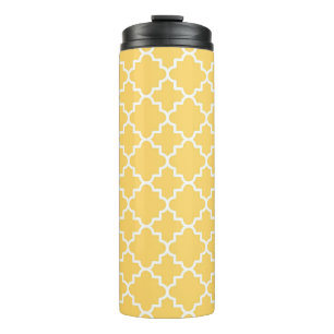 Geel Quatrefoil Patroon Thermosbeker