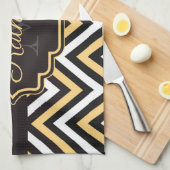 Geel Quatrefoil Theedoek (Quarter Fold)