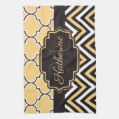 Geel Quatrefoil Theedoek (Verticaal)