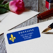 Geel Quebec Fleur de Lis Etiket