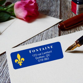 Geel Quebec Fleur de Lis Etiket