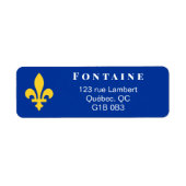 Geel Quebec Fleur de Lis Etiket (Voorkant)