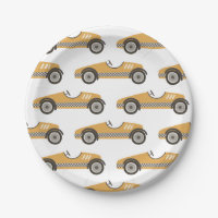 Geel Race Car Birthday Paper Bord