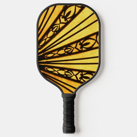 geel radiaal patroon pickleball paddle (Voorkant)
