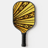 geel radiaal patroon pickleball paddle (Achterkant)