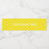 Geel radioactief met witte polka punten 1 waterfles etiket (Enkel label)