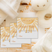 Geel Ray Sunshine Diaper Raffle Baby shower Game Informatiekaartje