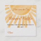 Geel Ray Sunshine Diaper Raffle Baby shower Game Informatiekaartje (Voorkant)