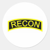 Geel Recon tabblad Ronde Sticker (Voorkant)